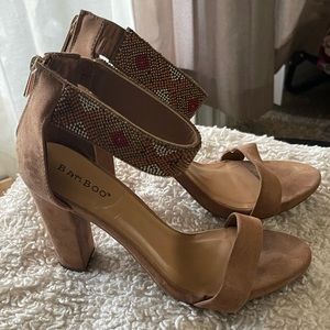 Zippered heeled sandals size 8.5